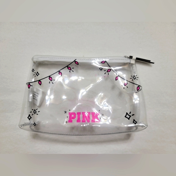 NWOT Victoria's Secret PINK Makeup Bag Clear - Picture 2 of 8